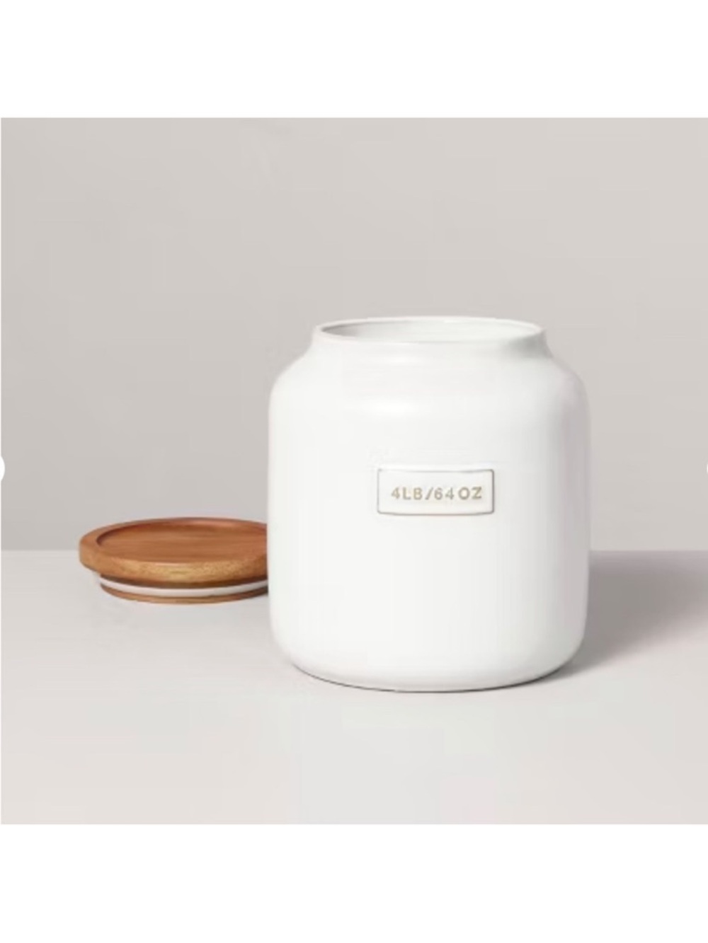 64oz Dry Goods Stoneware Canister with Wood Lid - Hearth & Hand™ with Magnolia - Picture 4 of 4